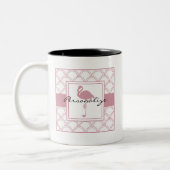 Tasse 2 Couleurs Vague Art Déco Flamant Rose (Gauche)
