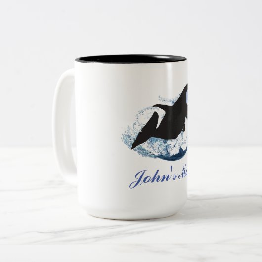 Tasse 2 Couleurs Vague baleine (Devant gauche)