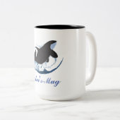 Tasse 2 Couleurs Vague baleine (Devant droit)