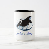 Tasse 2 Couleurs Vague baleine (Centre)