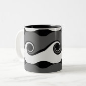 Tasse 2 Couleurs Vagues abstraites noir et blanc (Devant gauche)