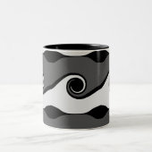 Tasse 2 Couleurs Vagues abstraites noir et blanc (Centre)