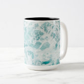 Tasse 2 Couleurs Vagues bleues de l'océan (Devant droit)