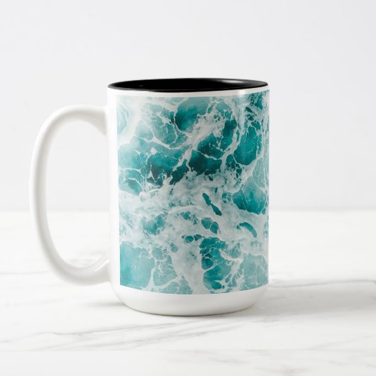 Tasse 2 Couleurs Vagues bleues de l'océan (Gauche)