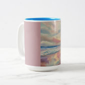 Tasse 2 Couleurs vagues de rivage de plage (Devant gauche)