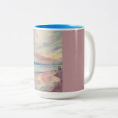 Tasse 2 Couleurs vagues de rivage de plage (Devant droit)