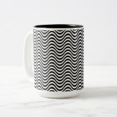 Tasse 2 Couleurs Vagues noires et blanches (Devant gauche)
