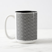 Tasse 2 Couleurs Vagues noires et blanches (Gauche)