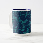 Tasse 2 Couleurs Vagues océaniques tourbillonnant (Devant gauche)