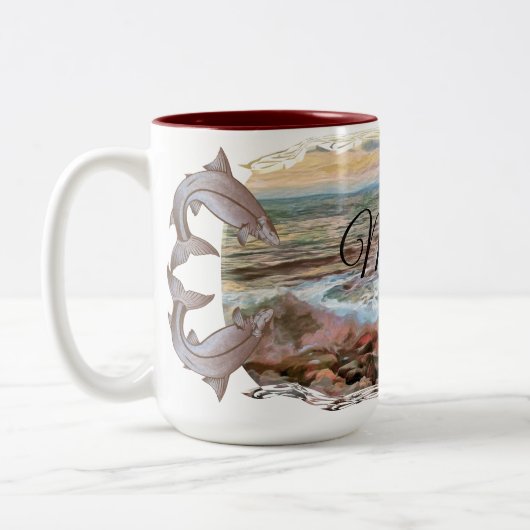 Tasse 2 Couleurs Vagues rocheuses 0742 (Gauche)