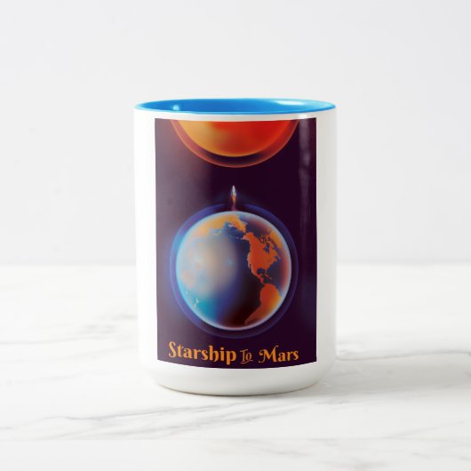 Tasse 2 Couleurs Vaisseau spatial vers Mars (Centre)