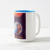 Tasse 2 Couleurs Vaisseau spatial vers Mars (Devant droit)