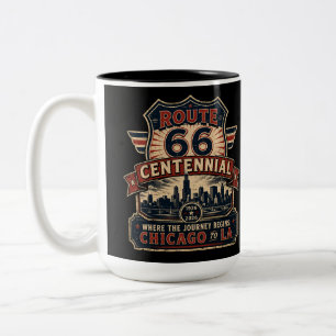 Tasse 2 Couleurs Vaisselle du centenaire de la route 66 à Chicago