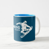 Tasse 2 Couleurs Val Thorens France Snowboardeur (Devant droit)
