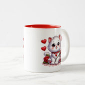 Tasse 2 Couleurs Valentine Hearts  (Devant droit)