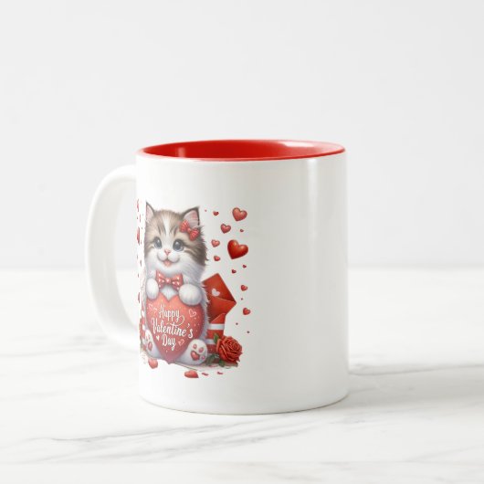 Tasse 2 Couleurs Valentine Hearts  (Devant gauche)