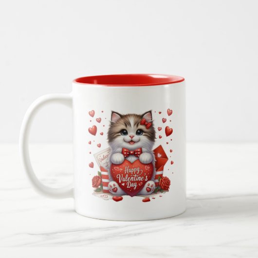 Tasse 2 Couleurs Valentine Hearts  (Gauche)