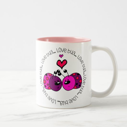 Tasse 2 Couleurs Valentine Love Bug (Droit)