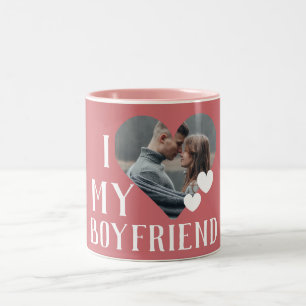Tasse 2 Couleurs Valentines Couple Heart Photo personnalisée person