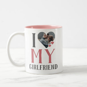 Tasse 2 Couleurs Valentines Couple Heart Photo personnalisée person