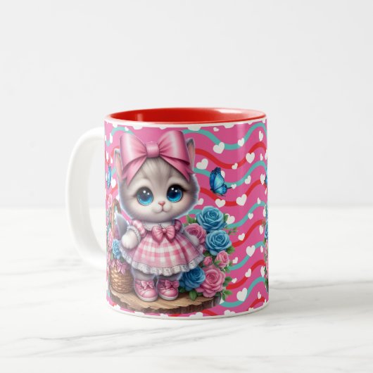 Tasse 2 Couleurs Valentines Day Kitty (Devant gauche)