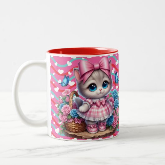 Tasse 2 Couleurs Valentines Day Kitty (Gauche)
