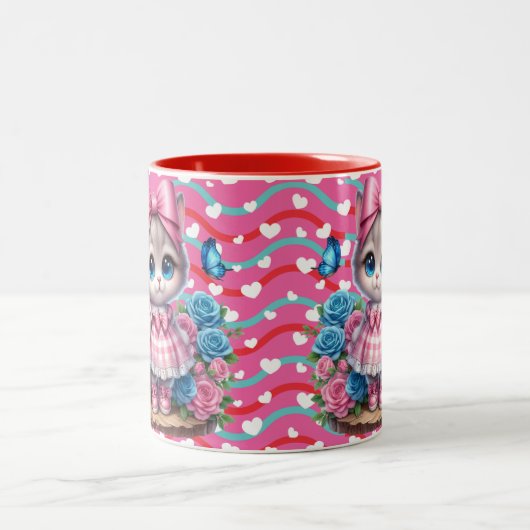 Tasse 2 Couleurs Valentines Day Kitty (Centre)