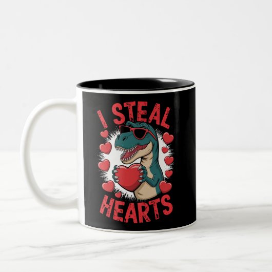 Tasse 2 Couleurs Valentines Jour Dinosaure I Voler Coeurs Aimer T r (Gauche)