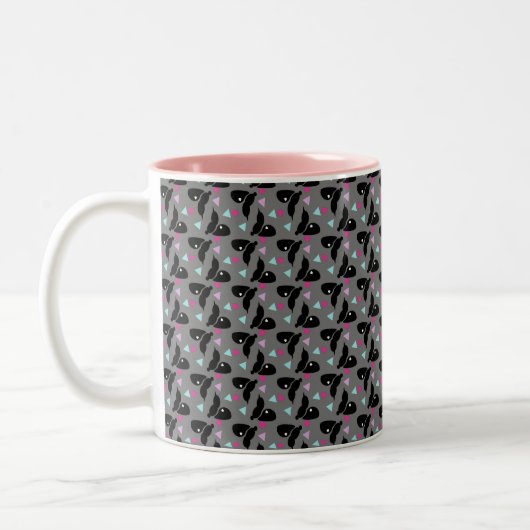 Tasse 2 Couleurs Valentines Jour Ditsy Bee Confetti géométrique (Gauche)