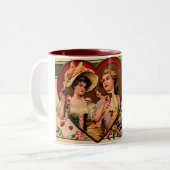 Tasse 2 Couleurs Valentines victoriennes Couple (Devant gauche)