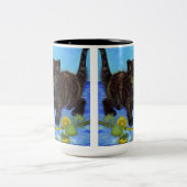 Tasse 2 Couleurs Van Gogh Style Chat avec tournesol (Centre)