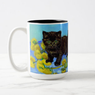 Tasse 2 Couleurs Van Gogh Style Chat avec tournesol