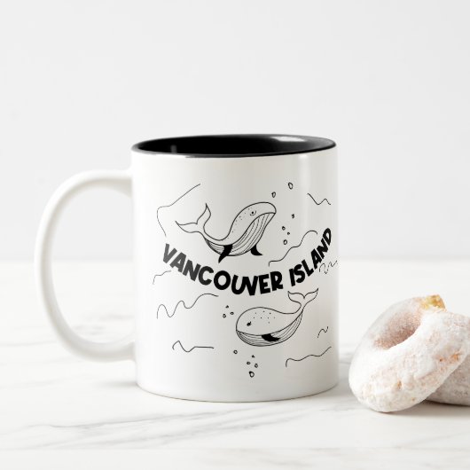 Tasse 2 Couleurs Vancouver Island Canada Whales (Avec donut)