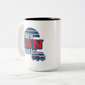 Tasse 2 Couleurs VANtastic Red Cream Blue Edition (Devant gauche)