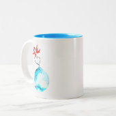 Tasse 2 Couleurs Vase bleu Ikebana aquarelle (Devant gauche)