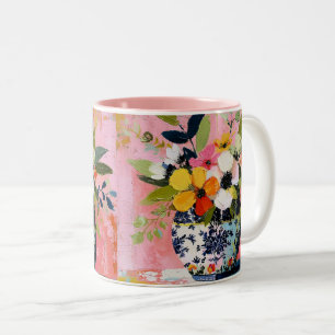 Tasse 2 Couleurs Vase de fleurs coloré et vibrant