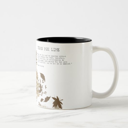 Tasse 2 Couleurs Végétalien - citation de Tolstoy (Droit)
