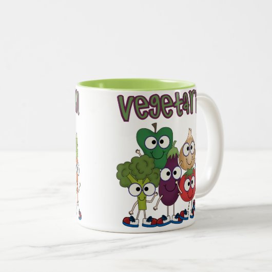 Tasse 2 Couleurs Végétarien (Devant droit)