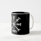 Tasse 2 Couleurs Vegvísir (boussole de Viking) (Devant droit)