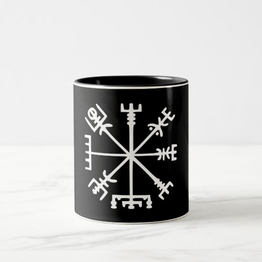 Tasse 2 Couleurs Vegvísir (boussole de Viking) (Centre)