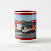Tasse 2 Couleurs Véhicule d'urgence de la Secourt d'incendie (Centre)