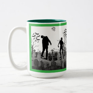 Tasse 2 Couleurs Veille de la Lanterne Fantôme vert kelly