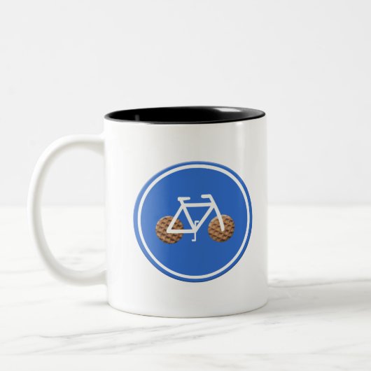 Tasse 2 Couleurs vélo dans la Pays-Bas sur stroopwafels. (Gauche)