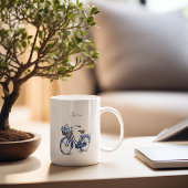 Tasse 2 Couleurs Vélo en Delft Blue personnalisable
