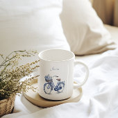 Tasse 2 Couleurs Vélo en Delft Blue personnalisable