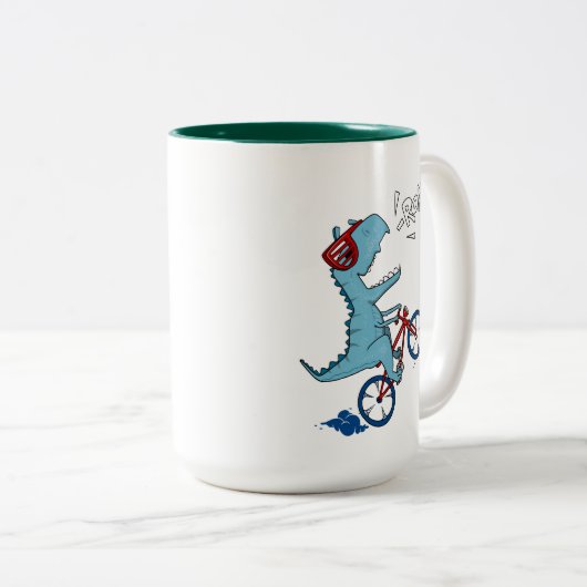 Tasse 2 Couleurs Vélo T-Rex Roar (Devant droit)