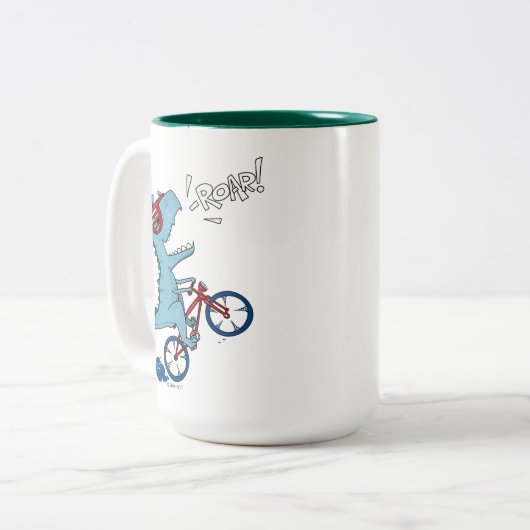 Tasse 2 Couleurs Vélo T-Rex Roar (Devant gauche)