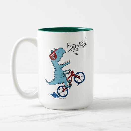 Tasse 2 Couleurs Vélo T-Rex Roar (Gauche)