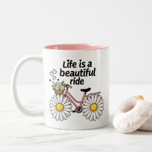 Tasse 2 Couleurs Vélo vintage Daisy Floral Inspiration pour le cycl