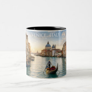 Tasse 2 Couleurs Venise Italie Grand Canal Gondole Coucher de solei